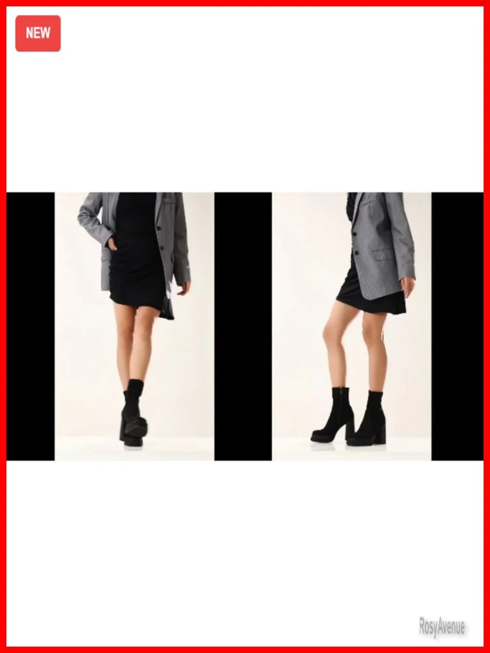 Platform Ankle Booties Chunky Block Heel 5